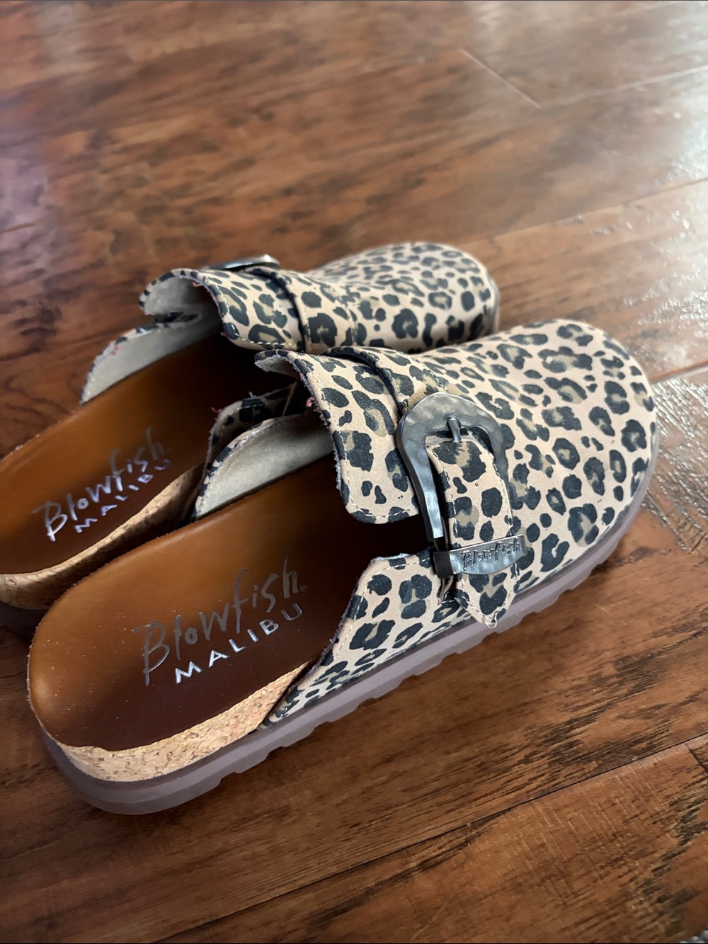 Blowfish Leopard Print Slip-On Clog in Tan and Black